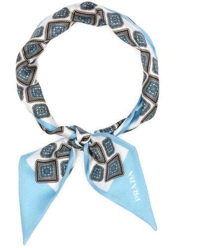 prada muffler|Blue Prada Scarves and mufflers for Women .